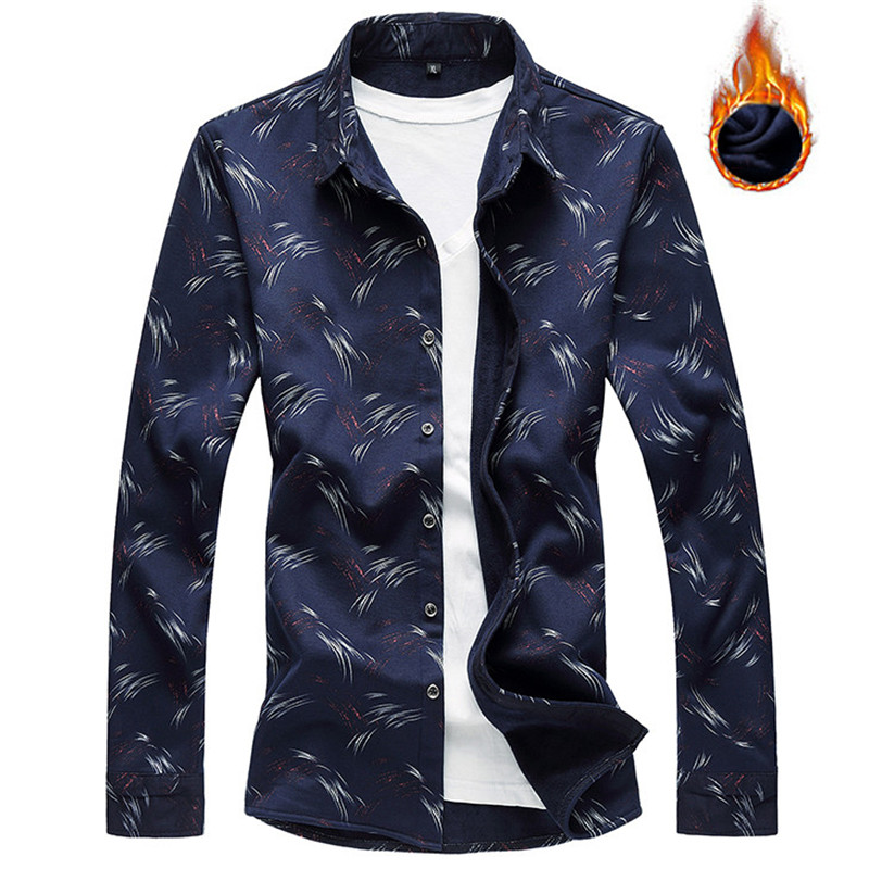 Men winter Thicken Slim Printed Long Sleeve Shirts Fashion Fleece Warm man Brand Casual Dress Shirt Chemise Homme Plus Size 7XL, Blue
Men winter Thicken Slim Printed Long Sleeve Shirts Fashion Fleece Warm man Brand Casual Dress Shirt Chemise Homme Plus Size 7XL, Blue