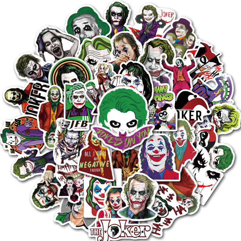 50pcs/Set Mixed Movie The Joker Cartoon Stickers Car Motorcycle Travel Luggage Phone Guitar Fridge Laptop PVC Waterproof Toy Sticker
50pcs/Set Mixed Movie The Joker Cartoon Stickers Car Motorcycle Travel Luggage Phone Guitar Fridge Laptop PVC Waterproof Toy Sticker