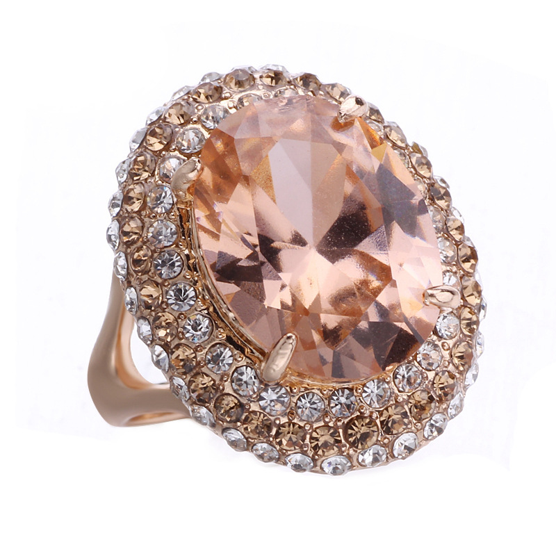 Cluster Rings European And American Creative Natural Champagne Color Ring Finger Gold Micro Setting
Cluster Rings European And American Creative Natural Champagne Color Ring Finger Gold Micro Setting