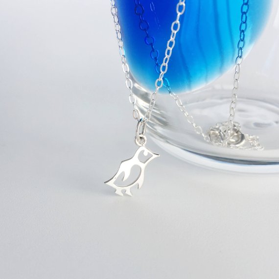 30PCS Lucky Arctic Winter Baby Penguin Necklace Geometric Small Origami Bird Necklaces Ocean Sea Aquatic Life Animal Lover Gifts