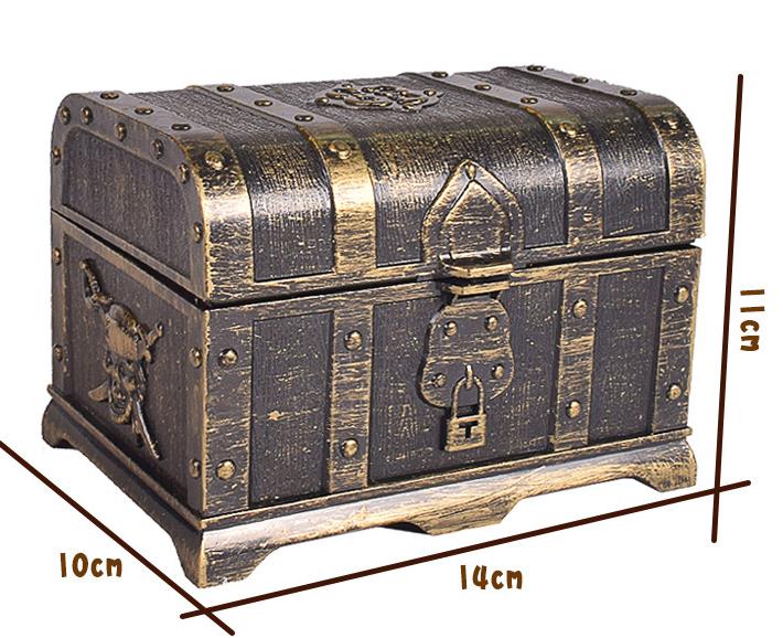 Pirate Treasure Chest Decorative Treasure Chest Keepsake Jewelry Box Plastic Toy Treasure Boxes Vintage Party Decor gifts268G732428114612