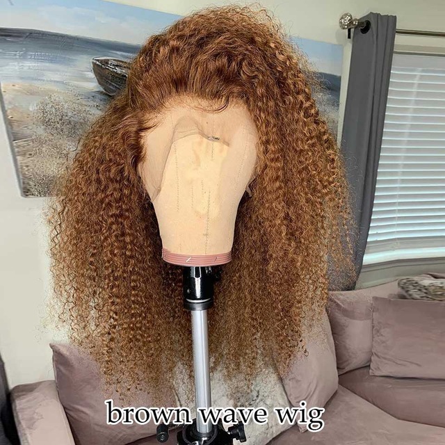 Free shipping Light brown kinky Curly synthetic Lace Front Wig 180Density Glueless free Part Preplucked Brazilian Wigs Bleached Knots For Women