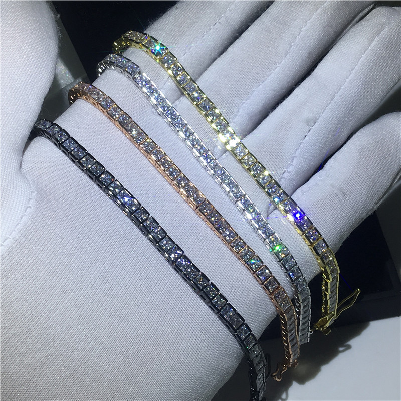 Vecalon 4 colors Tennis Bracelet Princess cut Diamond White gold filled Party wedding Bracelets for women men Jewelry
Vecalon 4 colors Tennis Bracelet Princess cut Diamond White gold filled Party wedding Bracelets for women men Jewelry
