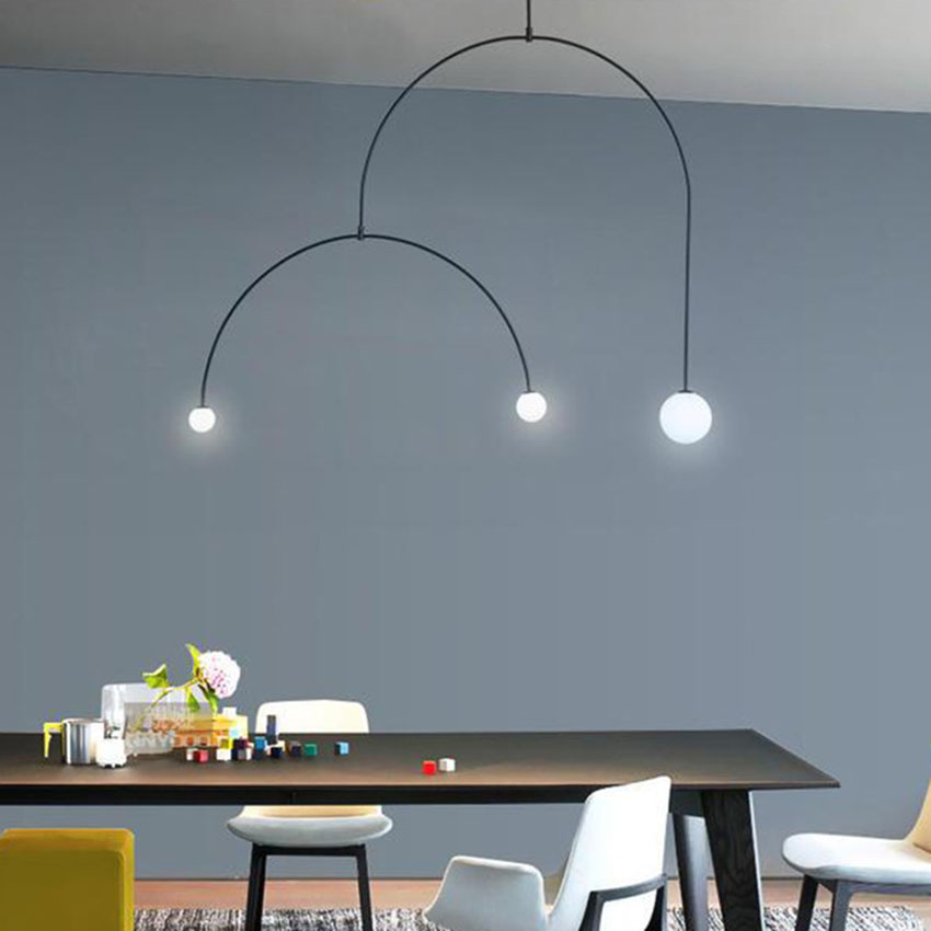 Modern Black/gold Glass Ball Pendant Lights Led Pendant Lamp Lighting Living Room Restaurant Exhibition Luminaria Hanging Lamp