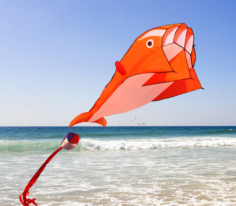 4 Color Cute Huge Outdoor Fun Sports Single Line Software Dolphin Whale Kite Flying High Quality Gift 4 Pcs Wholesale Drop Shipping