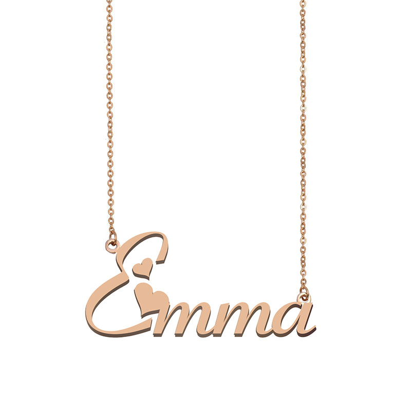 Emma Name Necklace Pendant for Women Girls Birthday Gift Custom Nameplate Kids Best Friends Jewelry 18k Gold Plated Stainless Steel Jewelry