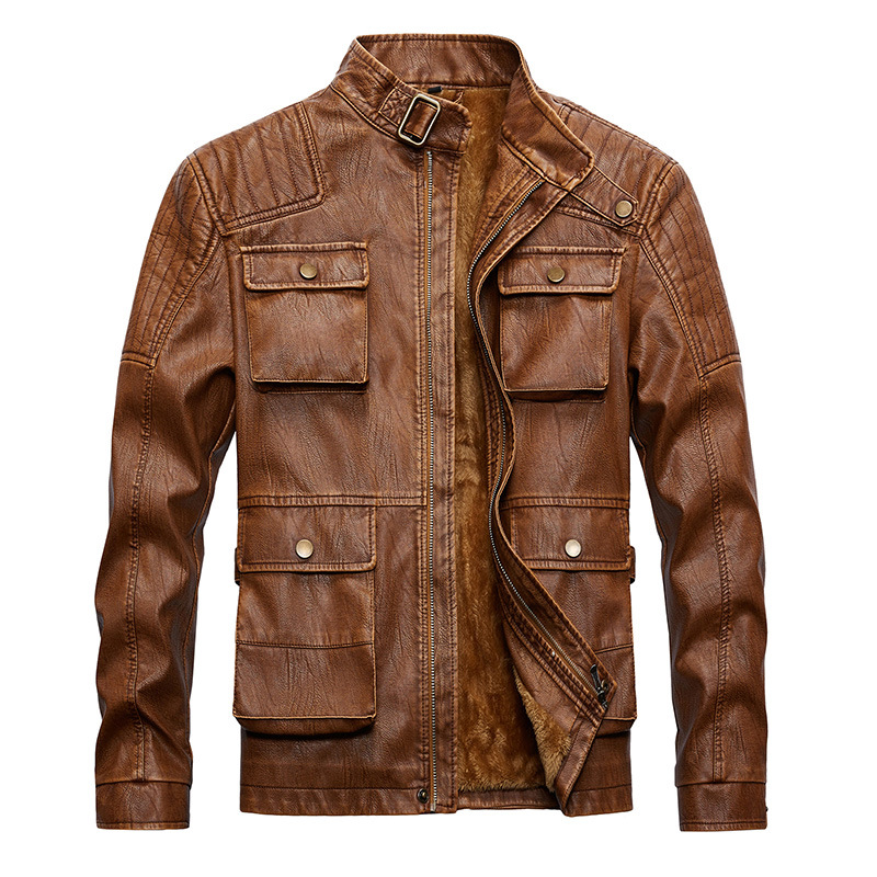 2019 New Retro Multi Pockets Jaqueta De Couro High Quality Stand Collar Motorcycle Jacket Men, Black
2019 New Retro Multi Pockets Jaqueta De Couro High Quality Stand Collar Motorcycle Jacket Men, Black