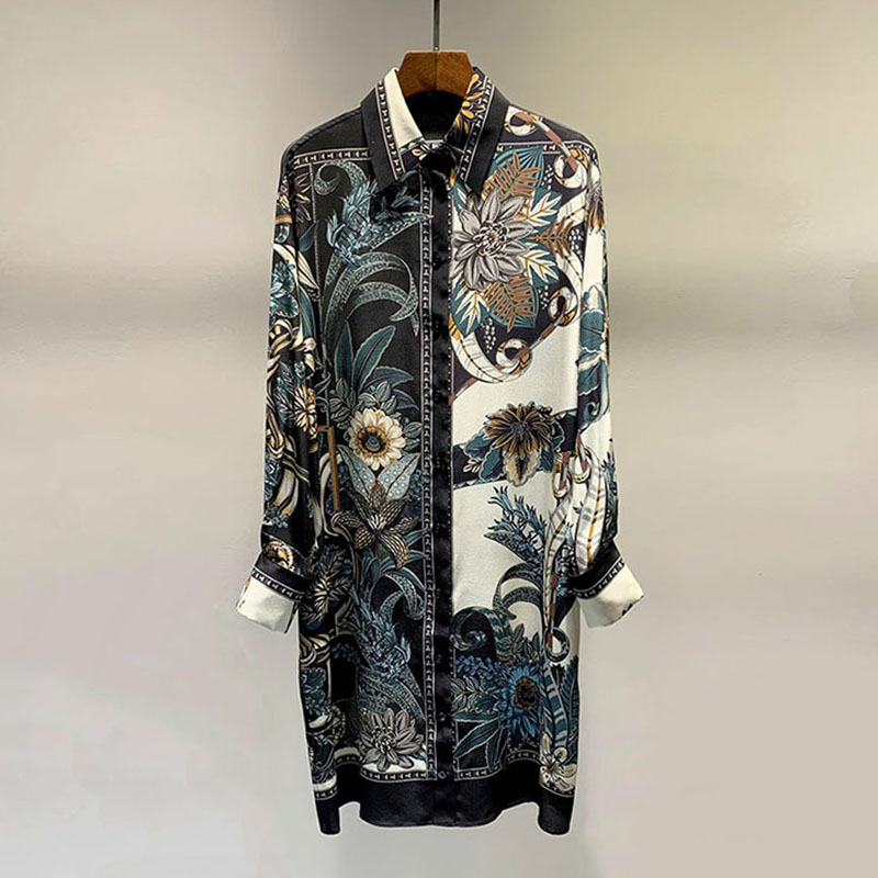 High Quality Twill Silk Shirt Dress 2020 Spring New Luxury Runway Fashion Long Sleeve Leaf Print Designer Dresses
High Quality Twill Silk Shirt Dress 2020 Spring New Luxury Runway Fashion Long Sleeve Leaf Print Designer Dresses