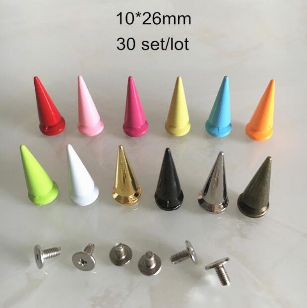 Colorful Rivet Stud Spikes 10x26mm,Zinc Alloy Metal Bullet Pointed Studs,DIY Leather Craft Accessories,Red,Green,Bronze...30 set, Black
Colorful Rivet Stud Spikes 10x26mm,Zinc Alloy Metal Bullet Pointed Studs,DIY Leather Craft Accessories,Red,Green,Bronze...30 set, Black