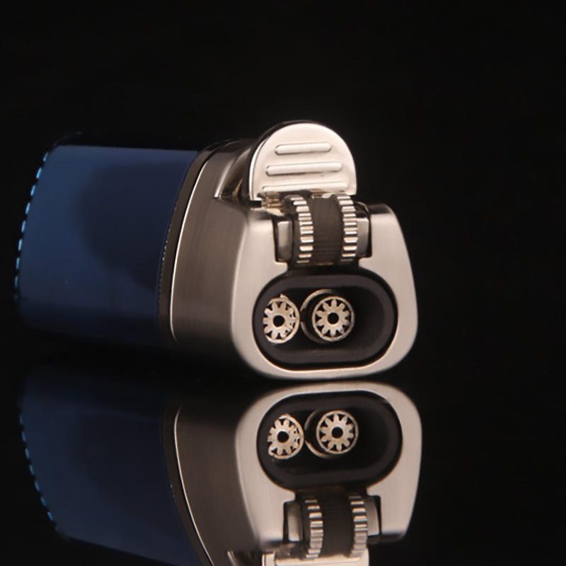 Jobon Double Torch Lighter with Gas Window Creative Triangle Shape Jet Flame Grinding Wheel Lighters for Cigar
Jobon Double Torch Lighter with Gas Window Creative Triangle Shape Jet Flame Grinding Wheel Lighters for Cigar