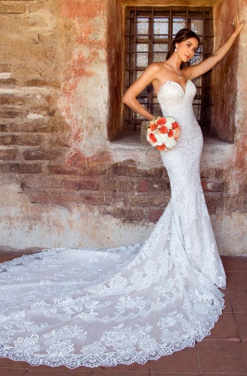 Kitty Chen 2019 Mermaid Lace Wedding Dresses Backless Beaded Sweetheart Neckline Appliqued Beach Bridal Gowns Court Train Wedding Dress