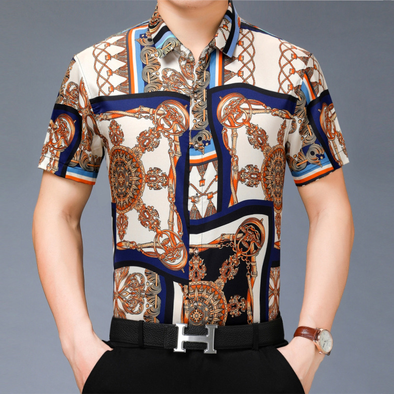 Floral Printed Mens Short Sleeve Shirts For Summer Blouses Large Size Silk Satin Hawaii Clothes Mens Rayon Social Club, Fancy
Floral Printed Mens Short Sleeve Shirts For Summer Blouses Large Size Silk Satin Hawaii Clothes Mens Rayon Social Club, Fancy