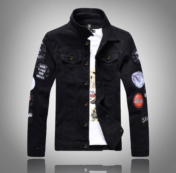 High quality fashion brand spring men's Denim jacket men's slim long sleeve denim jacket COAT black patch tops Outerwear
High quality fashion brand spring men's Denim jacket men's slim long sleeve denim jacket COAT black patch tops Outerwear