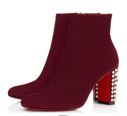 Elegant Suzi Folk Women's Ankle Boot Chunky Heel Black Calfskin Leather Red Bottom Boots Top Quality Ladies Famous Red Sole Booties, Colour 1
Elegant Suzi Folk Women's Ankle Boot Chunky Heel Black Calfskin Leather Red Bottom Boots Top Quality Ladies Famous Red Sole Booties, Colour 1