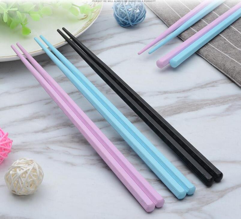 200pair sushi chopsticks Reusable Japanese Non-Slip Hashi chop sticks glass fiber black blue pink chopstick