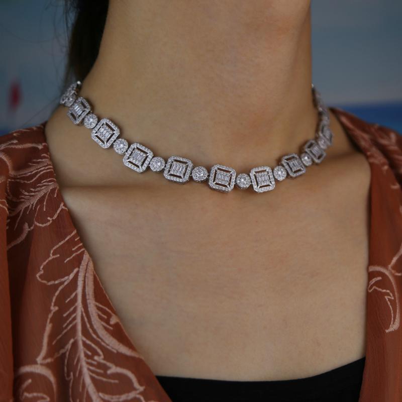 Chains Wholesale Necklace Hip Hop Choker For Women Square Cz Paved Iced Out 16'' 18'' Long Chain Jewelry Gift
Chains Wholesale Necklace Hip Hop Choker For Women Square Cz Paved Iced Out 16'' 18'' Long Chain Jewelry Gift
