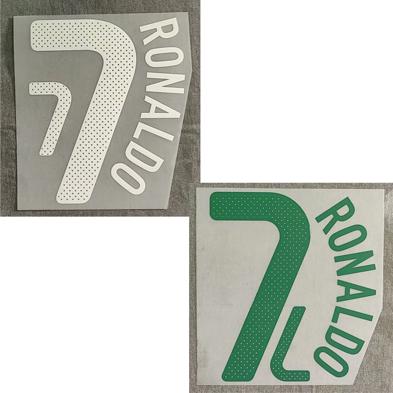2010 #7 Ronaldo Nameset Printing name Number Iron on Transfer Badge