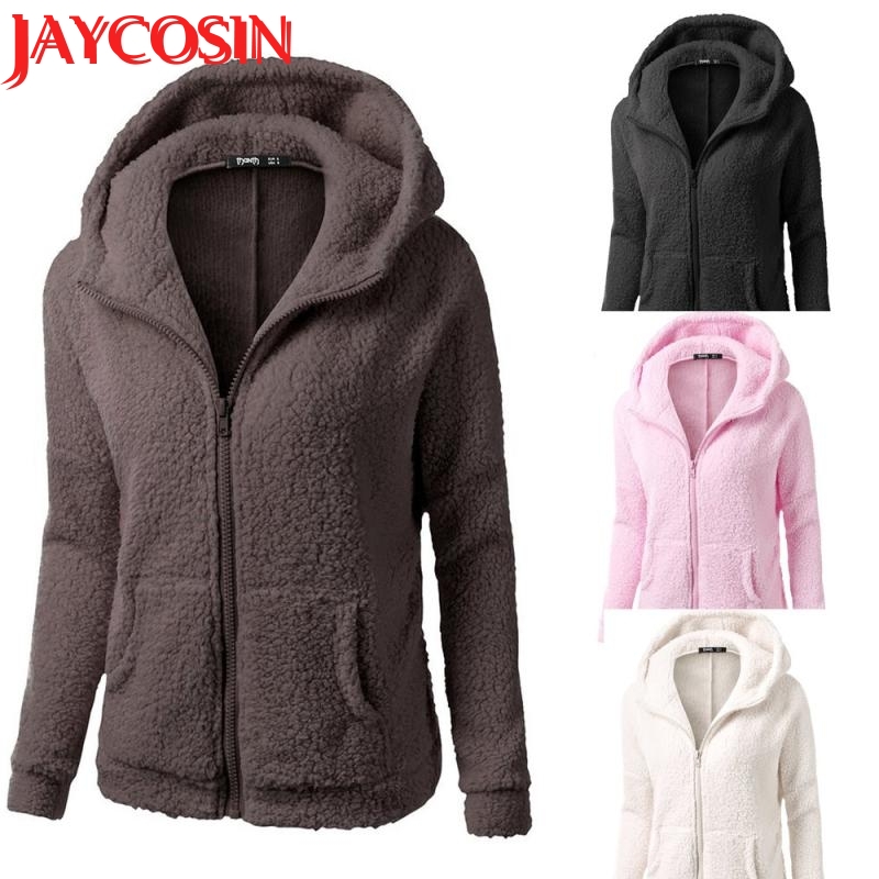 Women Hooded Sweater Coat Winter Warm Wool Zipper Coat Cotton Outwear women plus size jh0305, Black
Women Hooded Sweater Coat Winter Warm Wool Zipper Coat Cotton Outwear women plus size jh0305, Black