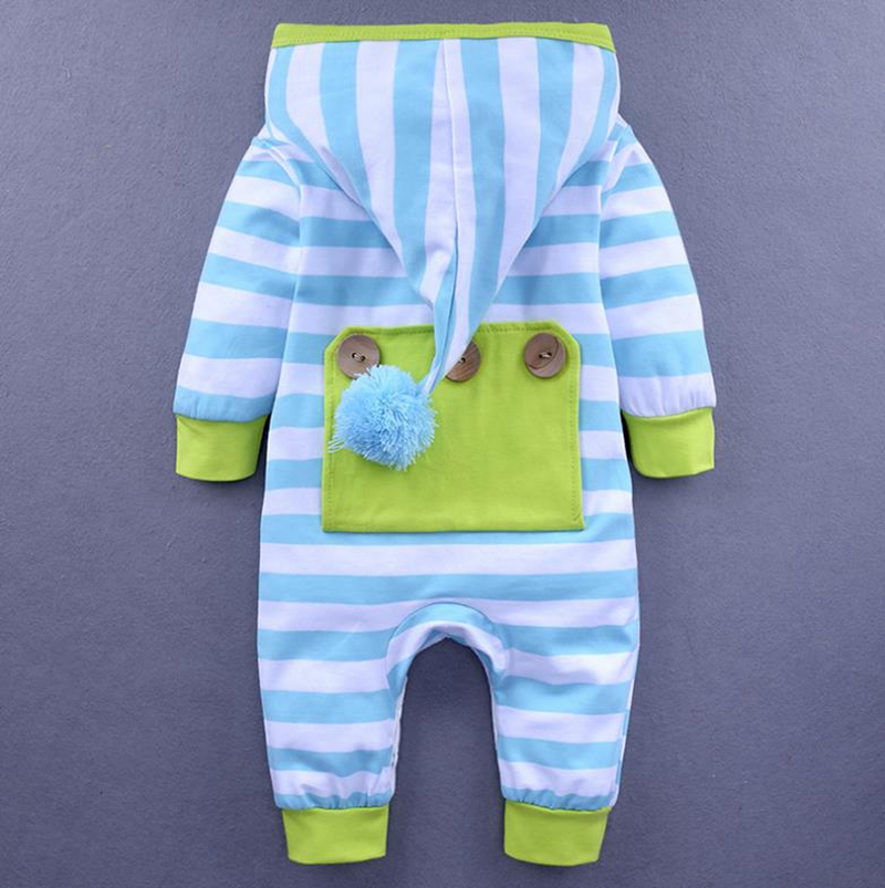 INS Baby Clothes Striped Infant Boys Hoodies Romper Long Sleeve Newborn Girls Jumpsuit Children Outfits Boutique Baby Clothing 2 Colors 4835