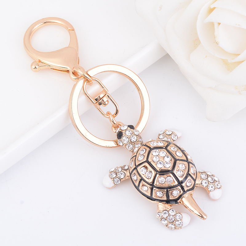 gift Turtle Tortoise Keyrings Crystal Keychains Lovely Turtles Bag Pendant For Car Key Chains Holder Rings