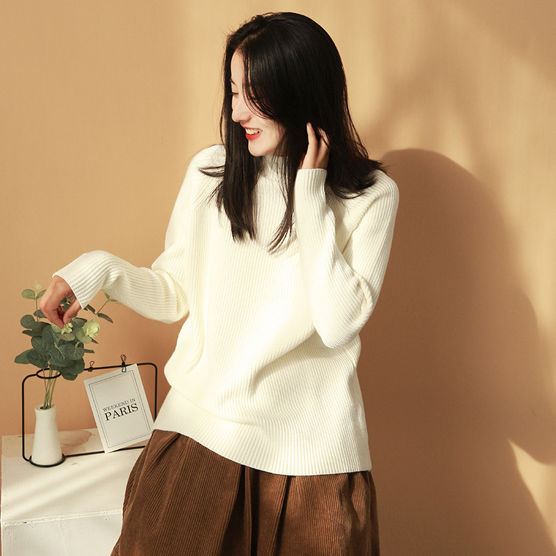 Sweater Pullovers Long-Sleeve Winter Women Knitted Turtleneck Sweater Women Soft Jumper Fashion Loose Femme Elasticity Pullovers, White
Sweater Pullovers Long-Sleeve Winter Women Knitted Turtleneck Sweater Women Soft Jumper Fashion Loose Femme Elasticity Pullovers, White