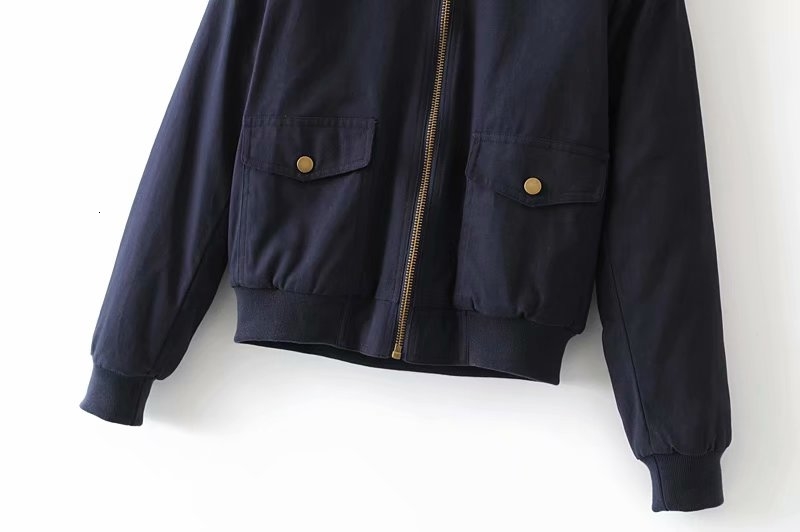 Jacket female French minority fashion solid color lapel long sleeve pockets decorated with loose plush jacket coat female T191023