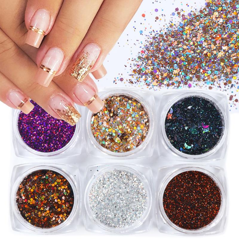 6Pcs Holographic Nail Glitter Flakes Gel Polish Sequins Dust Dipping Powder Set Nail Art Decoration Manicure Accessory JI1539-16
6Pcs Holographic Nail Glitter Flakes Gel Polish Sequins Dust Dipping Powder Set Nail Art Decoration Manicure Accessory JI1539-16