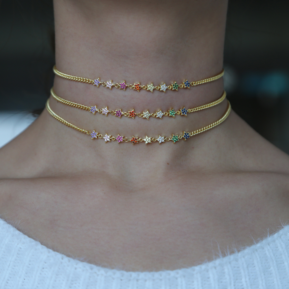 Starry Elegance: Gold Plated k Chain Necklace, the Perfect 2024 Christmas Gift for Women