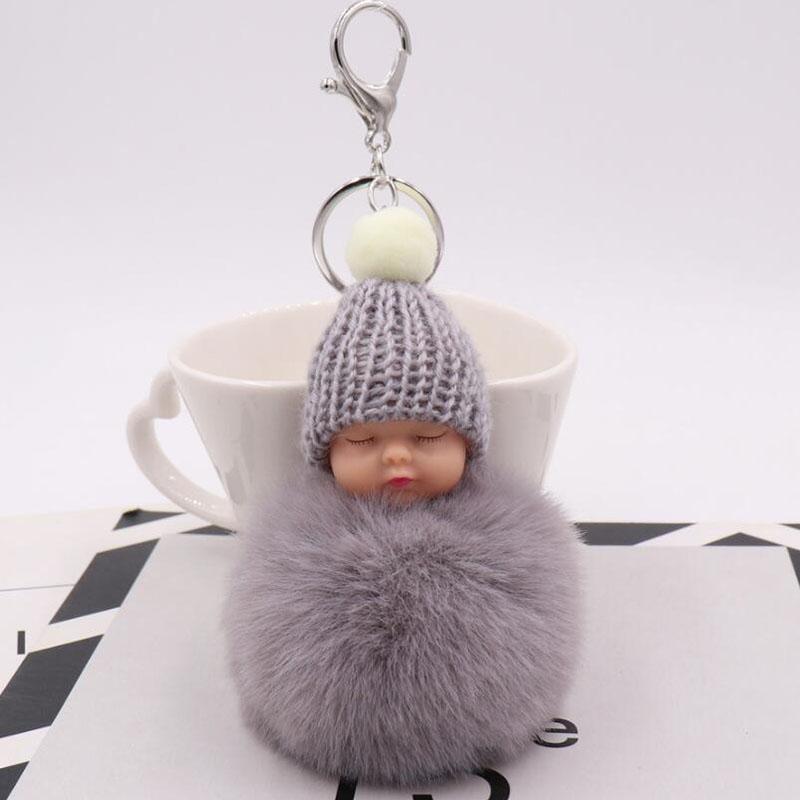 15pcs/Lot Boutique Cute Sleeping Doll Key Chain Lady Plush Bag Car Accessories Gift Wedding Souvenir Giveaways for Guests Charm Keychain