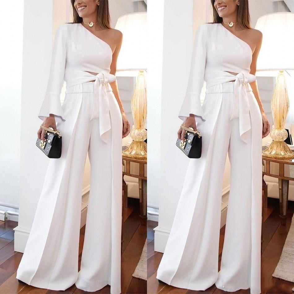 Two Pieces Wide Jumpsuit White Evening Dresses Women Pant Suits One Shoulder Poet Long Sleeve Casual Prom Party Gowns Custom Made, Same as picture
Two Pieces Wide Jumpsuit White Evening Dresses Women Pant Suits One Shoulder Poet Long Sleeve Casual Prom Party Gowns Custom Made, Same as picture