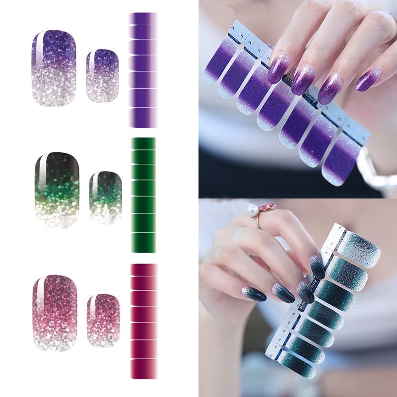 WAKEFULNESS 14tips/Sheet Gradient Glitter Nail Stickers Decals Full Cover Self Adhesive Sticker Wraps Manicure Nail Art Tips, 1038
WAKEFULNESS 14tips/Sheet Gradient Glitter Nail Stickers Decals Full Cover Self Adhesive Sticker Wraps Manicure Nail Art Tips, 1038