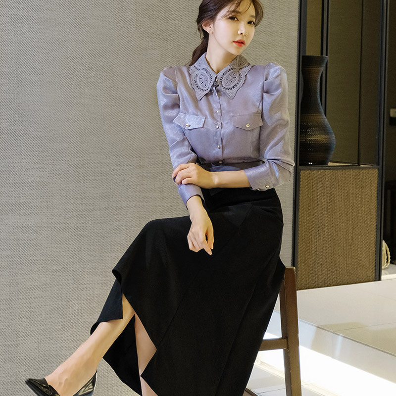 Fashion women temperament comfortable shining shirt new arrival vintage elegant long asymmetrical skirt 2 pieces women set
Fashion women temperament comfortable shining shirt new arrival vintage elegant long asymmetrical skirt 2 pieces women set