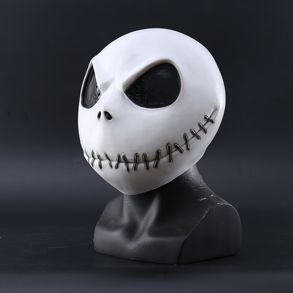 New The Nightmare Before Christmas Jack Skellington White Latex Mask Movie Cosplay Props Halloween Party Mischievous Horror Mask T69118218p