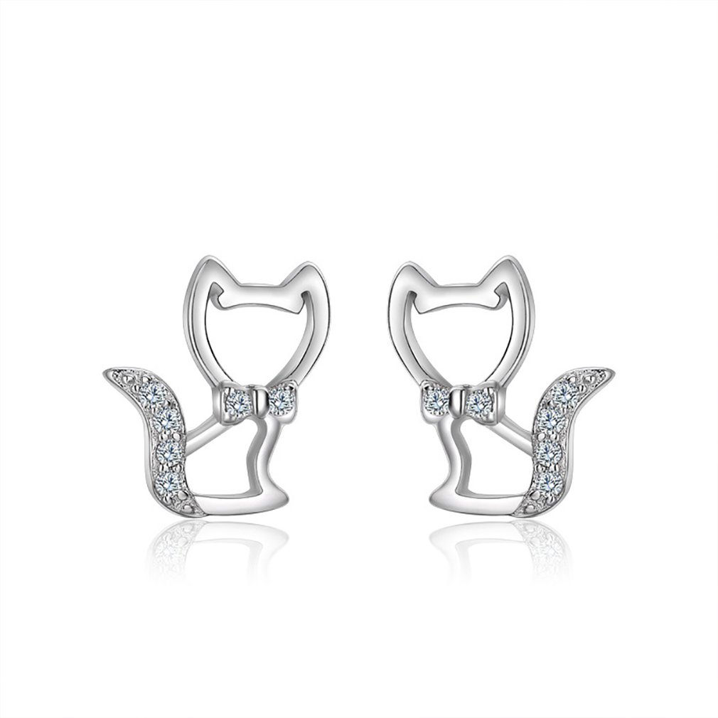 S925 Sterling Silver Lovely Cute Cat Style Zircon Ear Studs Earrings Sexy Earrings Fashion for Women Jewelry
S925 Sterling Silver Lovely Cute Cat Style Zircon Ear Studs Earrings Sexy Earrings Fashion for Women Jewelry