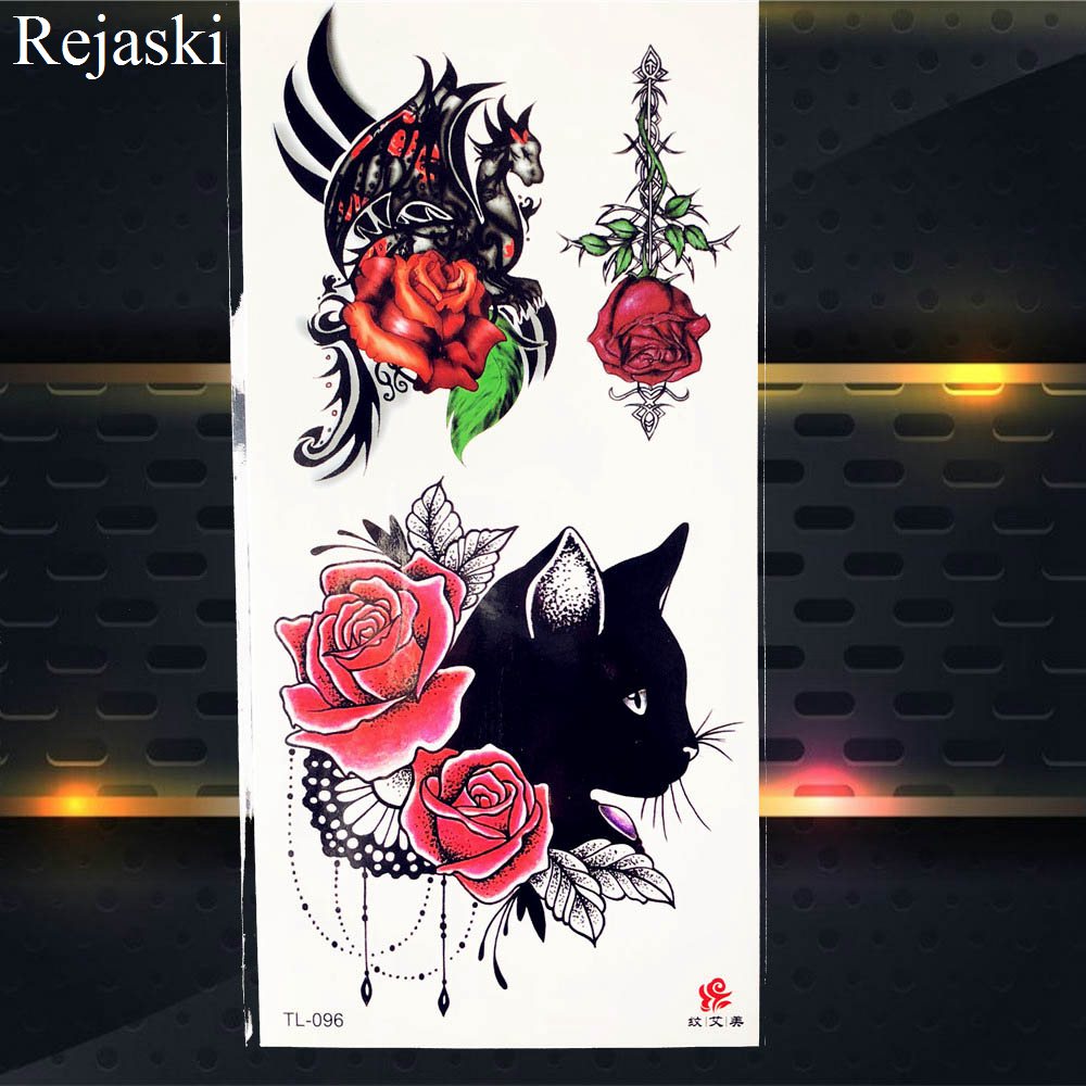 Purple Rose Jewelry Water Transfer Tattoo Stickers Women Body Chest Art Temporary Tattoo Girl Waist Bracelet Flash Tattoos Flower