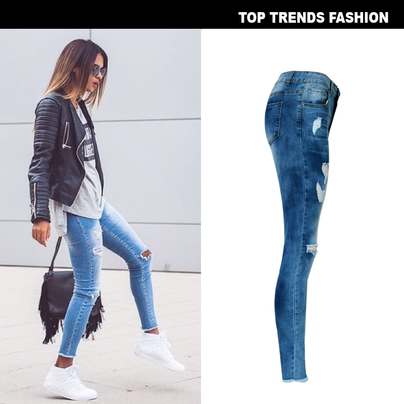 2020 Women's Skinny Hole Ripped Jeans New Fashion Women Pants Boyfriend Denim Biker Jeans Female Pencil Pants Softener, 5#
2020 Women's Skinny Hole Ripped Jeans New Fashion Women Pants Boyfriend Denim Biker Jeans Female Pencil Pants Softener, 5#