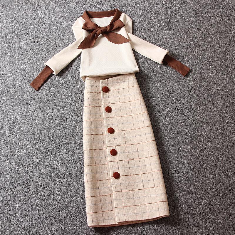 Women 2020 Spring Autumn Fashion Knit Sweaters Casual Slim Tops+Elastic High Waist Plaid Single Breasted Split Skirts Sets V164, Black
Women 2020 Spring Autumn Fashion Knit Sweaters Casual Slim Tops+Elastic High Waist Plaid Single Breasted Split Skirts Sets V164, Black