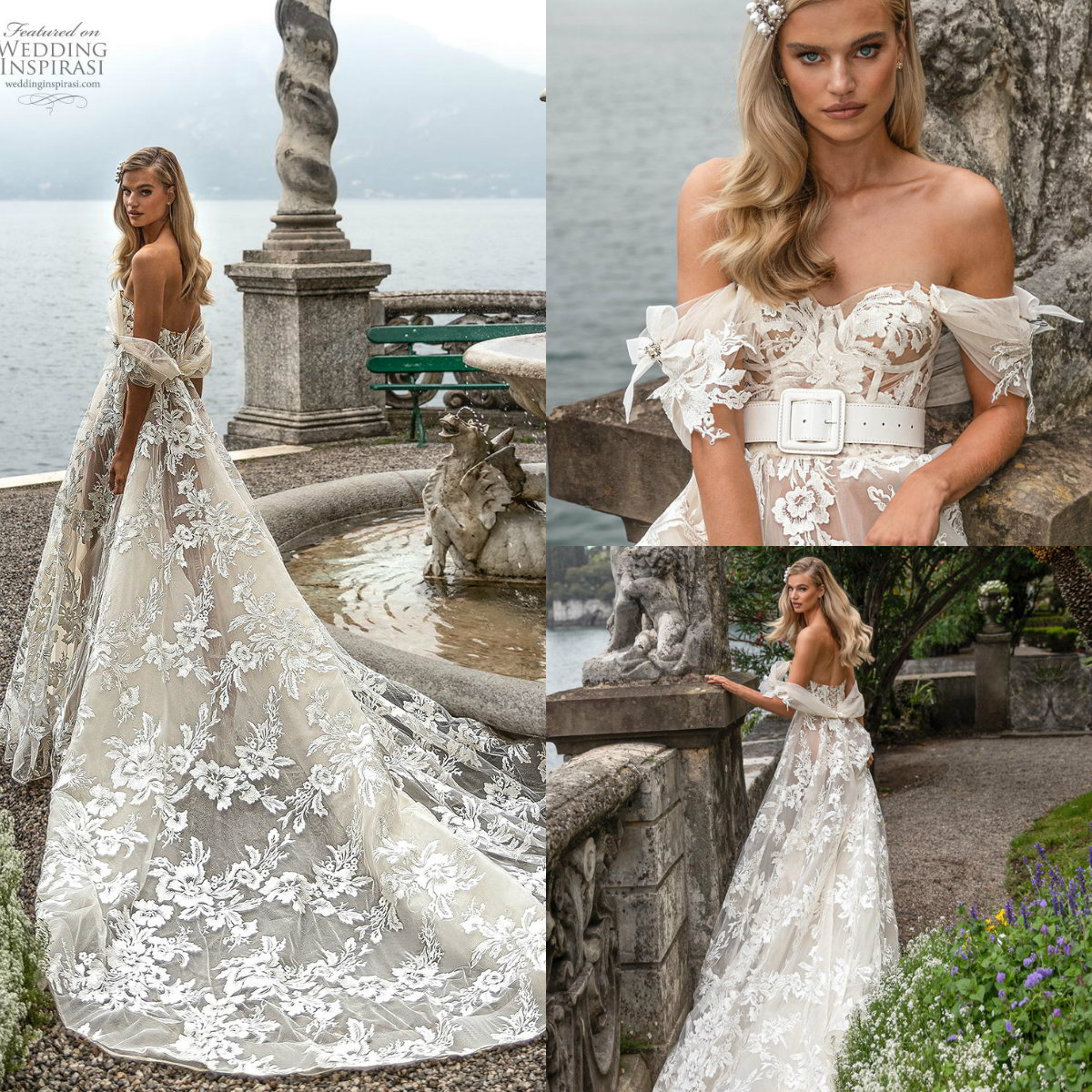2020 Julie Vino Bohemian Wedding Dresses A Line Appliqued Lace Off Shoulder Abiti Da Sposa Sweep Train Custom Made Boho Wedding Gowns