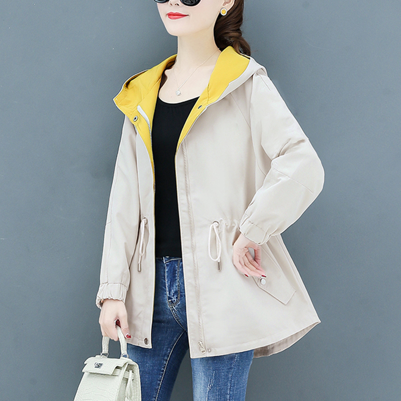 New Trench coat Womens 2020 Spring Autumn Hoodies top Plus size Slim Students Baseball clothes Medium length Windbreaker Coats, Apricot
New Trench coat Womens 2020 Spring Autumn Hoodies top Plus size Slim Students Baseball clothes Medium length Windbreaker Coats, Apricot