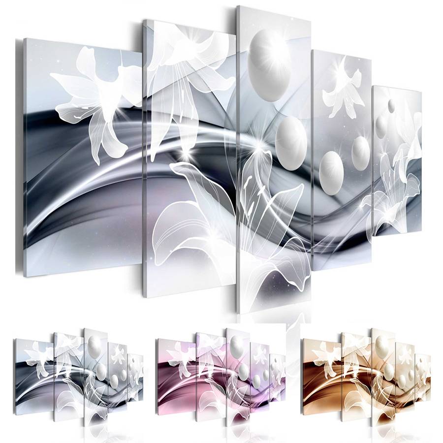 2019 Canvas Print Modern Abstract Floral Flower Lily Painting Home Decoration, Choose Color & Size( No Frame )