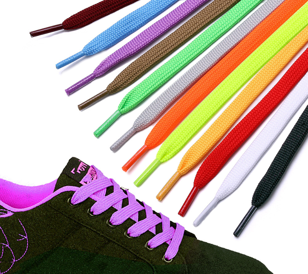 New 8mm wide Multicolor Polyester Shoelace Sport Men Women Shoe Laces for Sweatpants Sneakers Canvas Shoes SA003