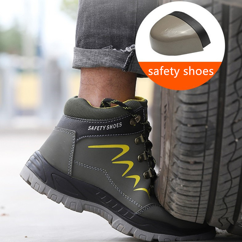 Hot Sale- shoes Men Outdoor Anti-slip Steel Puncture Proof Construction Safety Boots Work Shoes Fashion stab-resistant men's safety shoes
