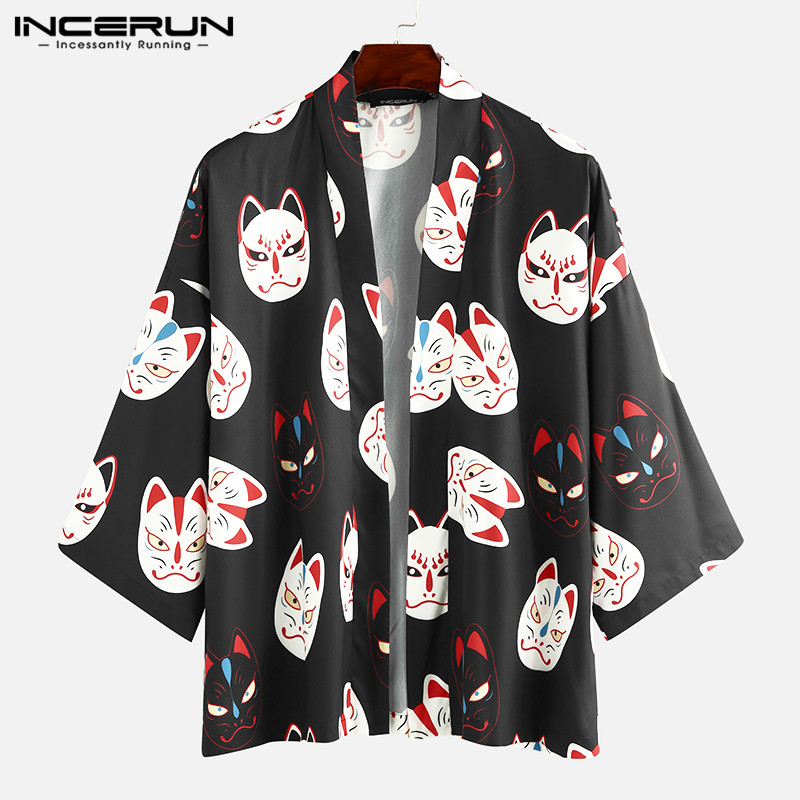 INCERUN Fashion Men Shirt Printed Japanese Kimono Casual 3/4 Sleeve Open Stitch Cardigan Streetwear 2020 Harajuku Men Tops -5XL, Black
INCERUN Fashion Men Shirt Printed Japanese Kimono Casual 3/4 Sleeve Open Stitch Cardigan Streetwear 2020 Harajuku Men Tops -5XL, Black