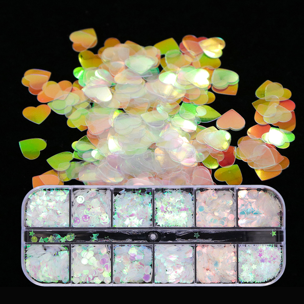 12 Designs Mermaid Nail Glitter Sequins Lovely Shape Tips Holo Paillettes Moon Star Flower Heart Polish Decor Manicure Kit SAHW
12 Designs Mermaid Nail Glitter Sequins Lovely Shape Tips Holo Paillettes Moon Star Flower Heart Polish Decor Manicure Kit SAHW