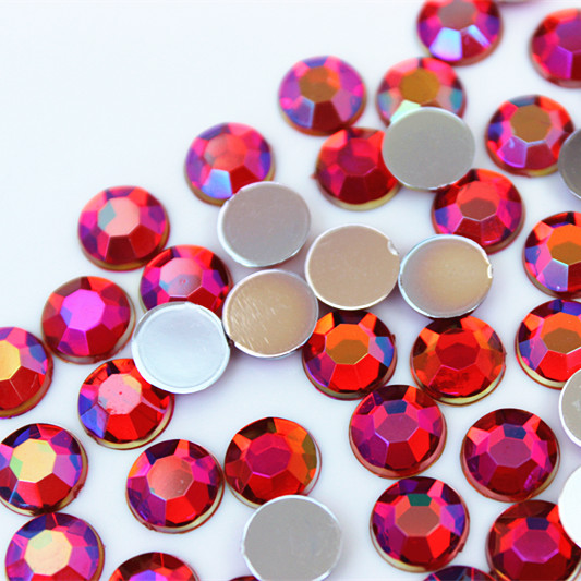 200pcs 8mm Round Rhinestones Flat Back Acrylic Gems Crystal Stones Non Sewing Beads for DIY Jewelry Clothes ZZ759