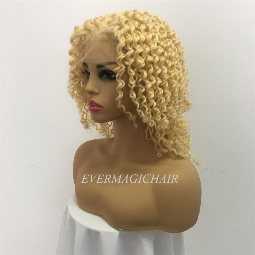 613 blonde full lace wig human hair curly Brazilian Virgin Human Hair 150 Density Lace Front wig With Baby Hair Glueless