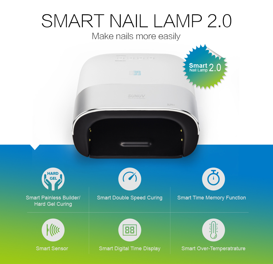 SUNUV SUN3 48W UV LED Lamp Menicure Led Timer Invisible LCD Display Infrared Smart 2.0 With Original Box LY191228