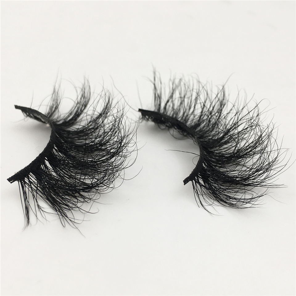 Mink Lashes 25mm Fluffy Messy Reusable 3D Eyelashes Wholesale Bulk Real Mink Eyelashes Makeup False Eye Lashes