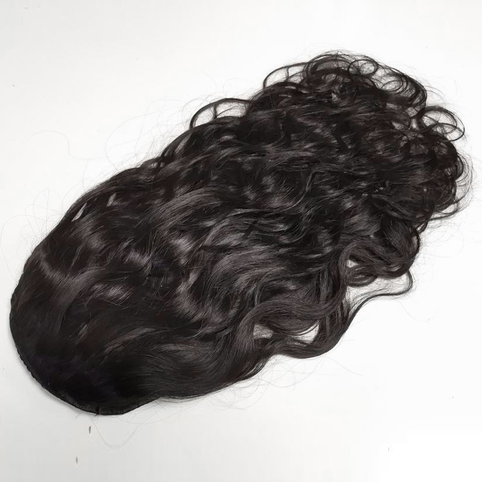 Natural Curly Ponytail, Elastic Drawstring Ponytail African American Curl Human Hair Extension Puff Pony tail Hair with Clips 140g