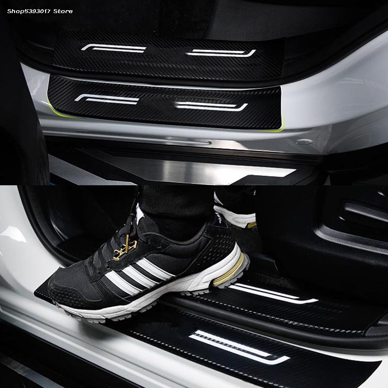 Carbon Fiber Leather Interior Exterior Door Sill Strip Scuff Plate Protective Welcome Pedal For CX5 CX-5 2017 2018 2019
Carbon Fiber Leather Interior Exterior Door Sill Strip Scuff Plate Protective Welcome Pedal For CX5 CX-5 2017 2018 2019